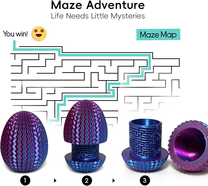 2026 Mystery Egg Maze Puzzle Box: 4 Unique Mazes Money Holder with Hidden Compartment, Brain Teaser Game for Cash & Gifts, Reusable Surprise Container for Easter Birthday Christmas Party