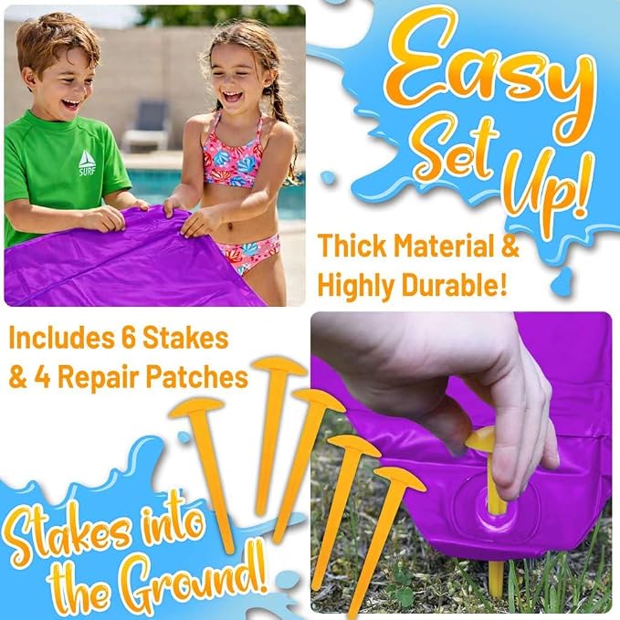 Stargo 18 x 5 ft - Slip and Slide, Water Slides for Kid - Backyard waterslide for Kids, Outdoor Fun Summer Water Toys, Water Activities for Kids and Adults for Backyard Fun, Ages 4-8, 5, 6, 7, 8-12 +
