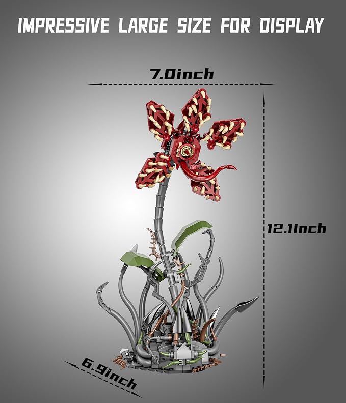 2-in-1 Transforming Carnivorous Plant Monster Building Kit – Strange Beast Figure to Creepy Mutant Flower, Creative Building Toy Ideal for Horror & Fantasy Fans