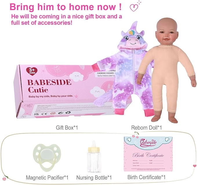 BABESIDE Lightweight Baby Doll Set – 15" Realistic Soft Doll for Girls, Easy to Carry & Hug – Pretend Play & Gift for Kids Age 3+