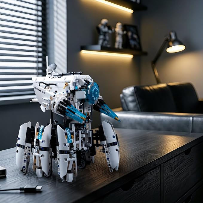 Technic RC Robot Building Set,STEM Mecha Toy Coding for Boys 8-12 | Programmable,ABS Plastic,Hexapod,Walking System,LED Cyber Lights,Remote Control＆App,Mecha Model,1406PCS,Birthday Gift