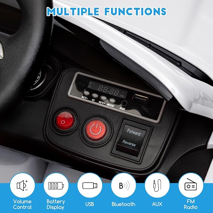 12V Kids Car, Licensed Dodge Challenger Electric Car for Kids, Battery-Powered Toy Car with Remote Control, LED Headlights, Music, Suspension, Double Doors, Safety Belt, Ride On Car for Boys & Girls