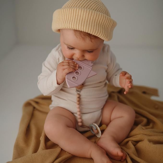 mushie Silicone Baby Teether Toy | Rocket (Cloud)