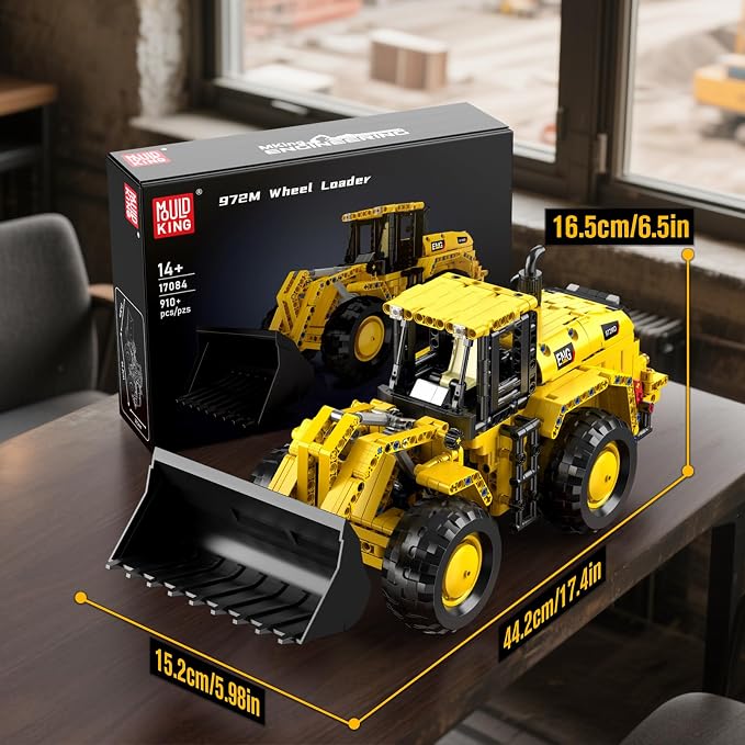 Mould King Technik Wheel Loader Builidng Sets, 17084 MOC Construction for Adults, Engineering Vehicle Model Kits with Articulated Steering/Scoop (910PCS+)