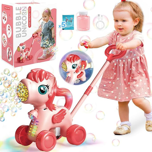 Chridark Bubble Lawn Mower for Kids Toys Age 3 4 5 Year Old: Unicorn Bubble Machine for Toddlers 1-3, Backyard, Travel, Party, Outdoor Toddler Toys, Birthday Gifts for Toddler Girls