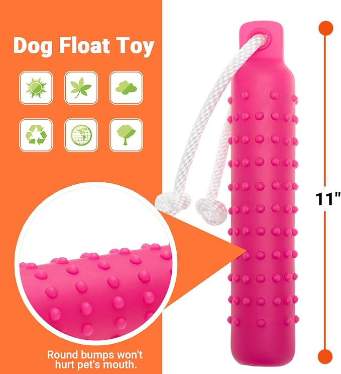 Dog Float Toy - Interactive Training Bumper & Fetching Retrieving Dog Water Toys Dummy Outdoor - Lightweight for Float on the Water Pool Fetch Pet Toys for Small, Medium, Large Dogs