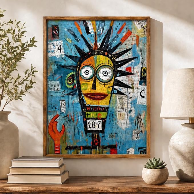 Cross & Glory - Cosmic Codex of Colors - 1000 Piece Jigsaw Puzzle for Adults | Neo-Expressionism Art | Vibrant | Coolest Brain-Teasing Puzzle