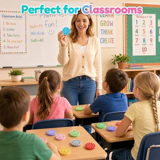 9 Pcs Math Fidget Spinners, Multiplication & Division Learning Toys for Kids, Hands-On Math Manipulatives Games for 3rd 4th Grade Classroom Must Haves, Teacher Supplies, Home School & Travel Prizes