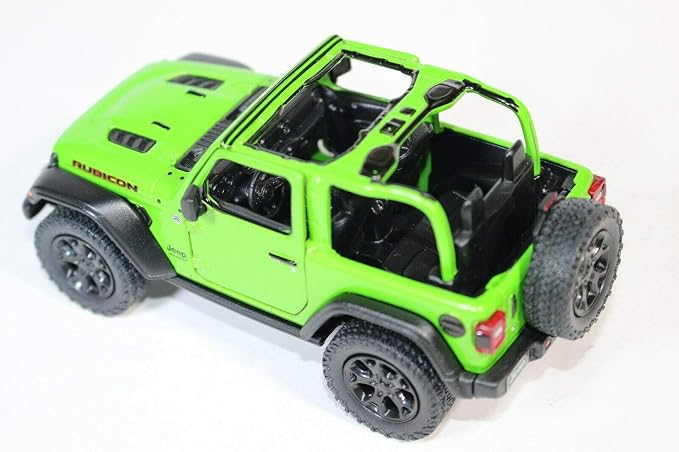 KiNSMART - Jeep Wrangler Rubicon Off Road 4x4 5 inch 1:34 Scale Die Cast Model Replica Toy Car (Green Opentop)