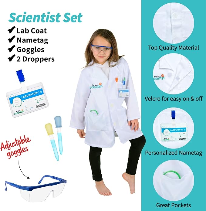 Born Toys 3-in-1 Toddler Dress Up Clothes for Boys & Girls Ages 3-7, Pretend Play Career Outdoor Adventure Set