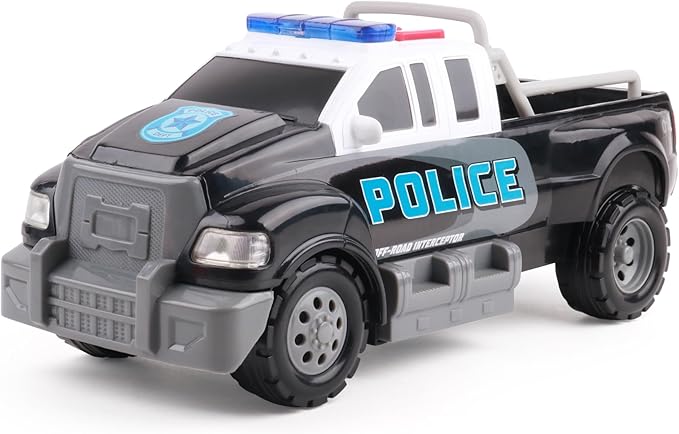 Mighty Fleet Rescue Force 12" Police Pickup Truck Toy with Realistic Lights & Sounds, Durable Construction and Batteries Included, Ages 3+