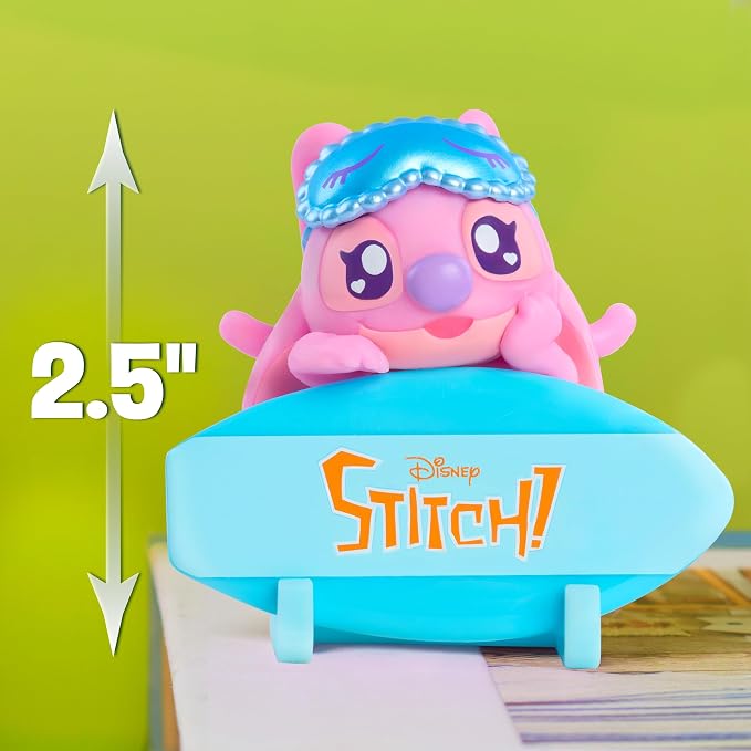 Disney Stitch Attachmeez 2-Pack - Collectible Surprise Mini Figure Blind Box, Hangs Off Books, Phones, Cups & More, UNbox, Attach & Display, for Kids, Fans & Collectors by Just Play