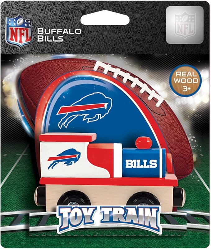 MasterPieces NFL Buffalo Bills Real Wood Toy Train, For Ages 3+