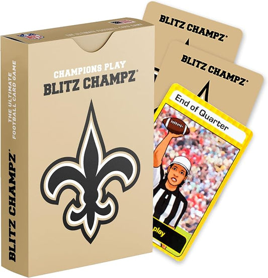Blitz Champz New Orleans Saints – Official NFL Playing Cards & New Orleans Saints Gifts for Men & Women, Fun Travel Card Games for Adults & Kids Ages 7+, Camping Games for Friends & Family Game Night