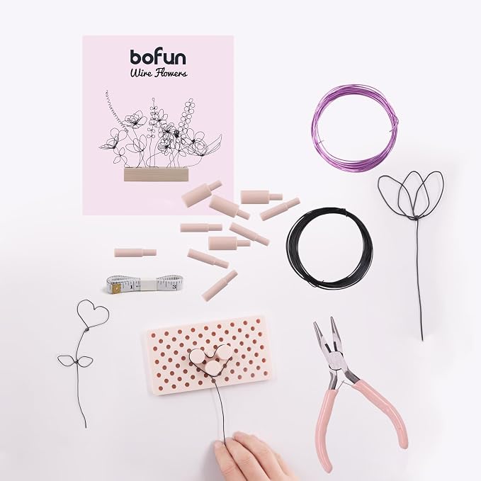 BoFUN Easy Wire Flower Crafts Kit for Teens& Adults Women, DIY Art Hobbies Craft Metal Flower Making Set, Creative Handmade Craft Supplies for Home Decor, Party, Gift Mom Birthday