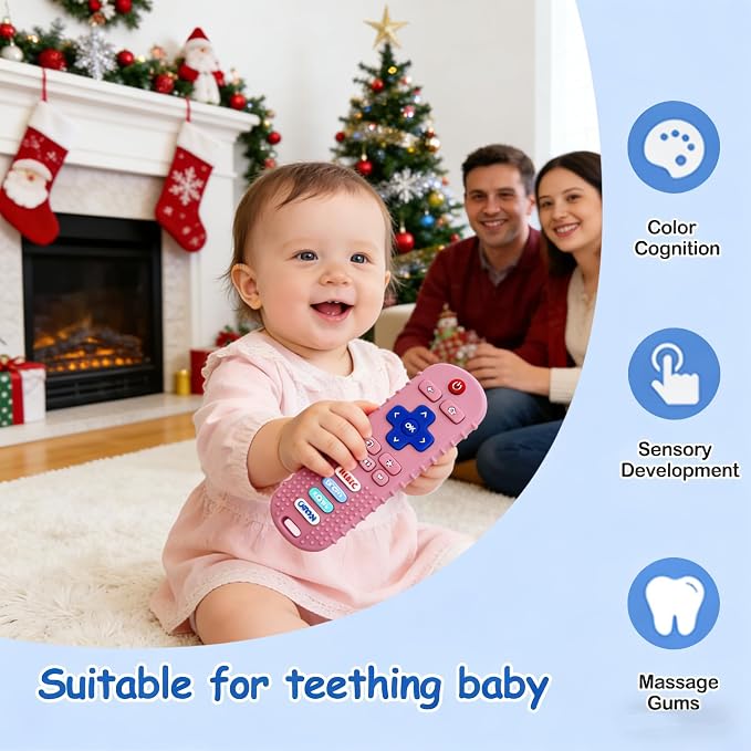 3 Pack Baby Teething Toys&Remote Control Toy, Baby Chew Toys for Teething Relief, Food Grade Silicone Teethers for Babies 3-24 Months,Baby First Easter Gifts for Boys and Girls