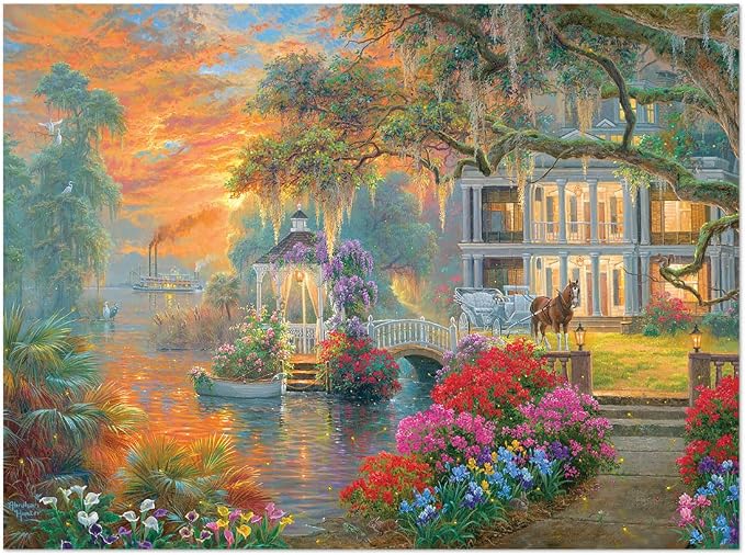 Buffalo Games Abraham Hunter Southern Charm 1000 Piece Jigsaw Puzzle - Multicolor - 1000 Piece Puzzle for Adults - Blue Board & Glare-Free Finish - Poster Included & Display Box
