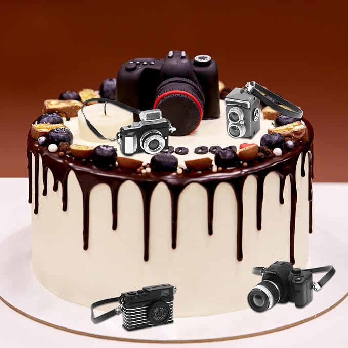 ONEST 6 Pieces Mini Cameras for Doll Accessories Miniature Camera Ornament Mini Dollhouse Vintage Prop Camera for Mini Decoration Furniture Accessories Photography Props