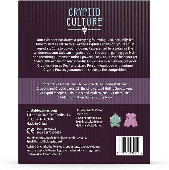 Unstable Games Twisted Cryptids Cryptid Culture Expansion Pack - Strategy Game from The Creators of Here to Slay and Unstable Unicorns - Great for Family Game Night