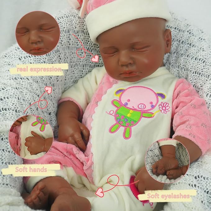Girl 18.5 Inch, Reborn Baby Dolls Silicone Full Body, Full Silicone Baby Doll, Realistic Baby Dolls, Newborn, Not Vinyl, with Gift Box