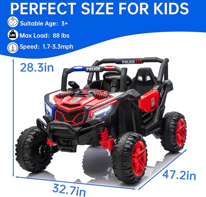 4WD UTV 24V Ride On Toys for Big Kids Ride On 2 Seater Ride On Toys Kids | 2 Seater Ride On Car for Kids Side-by-Side UTV Electric Cars for Kids Electric Ride Car Ride On Toys for Kids 4-8