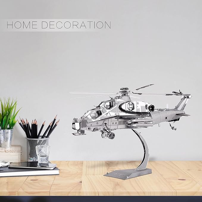 Piececool 3D Metal Puzzle Military Model Kits, 10 Helicopter Airplane Models Kits to Build for Teens Men Hobbies DIY Brain Teaser Puzzles, Great Birthday Gifts, 122 Pcs