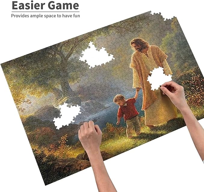 Jesus Holding My Hand Christ 1000 Piece Jigsaw Puzzle Jigsaw Puzzles for Adults Children The Young Jigsaw Puzzles for Adult Puzzle Game 1000 Piece Toys Gift