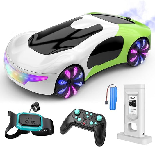 Gesture Sensing Remote Control Car - 2.4GHz Drift RC Stunt Car with Light Spray & Music,360° Rotate Hobby RC Cars Toy for Kids 8-12