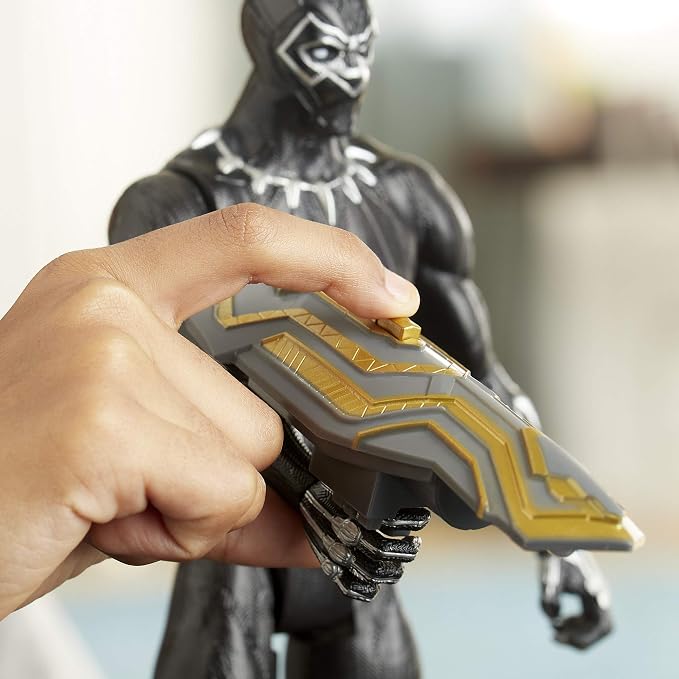 Avengers Titan Hero Series Blast Gear Deluxe Black Panther Action Figure, 12-Inch Toy, Inspired by Marvel Comics, for Kids Ages 4 and Up