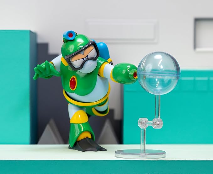 Jada Toys Mega Man Wave 3 Bubble Man Action Figure 1:12 Deluxe Scale 6" Tall, Fully Articulated, Collector Packaging