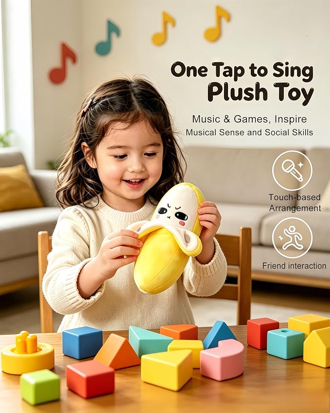 Interactive Musical Sensory Toy, Soft Parent Child Musical Plush Toy with Sounds, Baby Sensory Activity Learning Educational Kid Toy for Multiplayer Interaction, Boy Girl Gift for 6 7 8 9 10 12