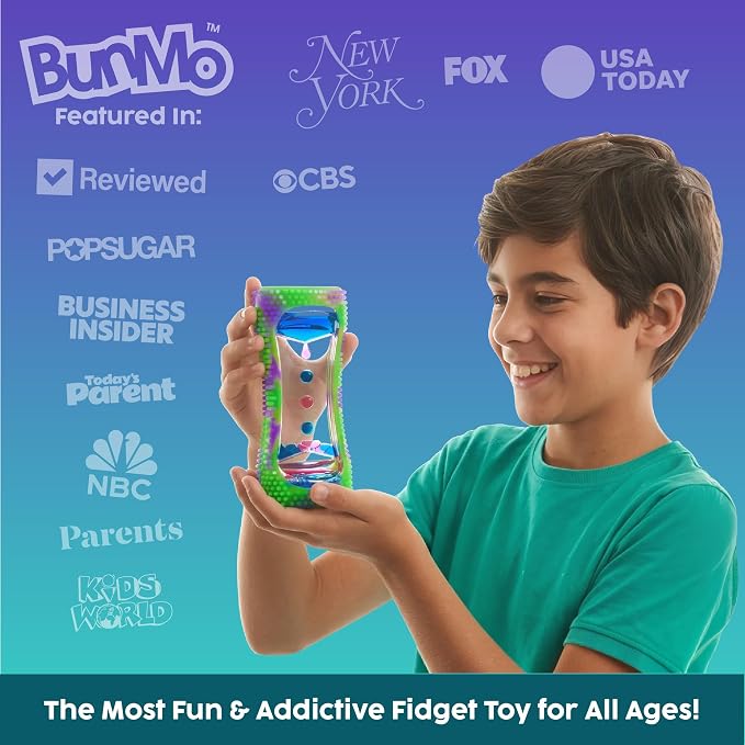 BUNMO Liquid Motion Bubbler Glow-in-The-Dark Sensory Toy for Kids & Adults – Gentle Fidget Toy for Mindfulness – Stimulating Visual Sensory Experience – Colorful Bubble Fidget Timer for Desk & Travel