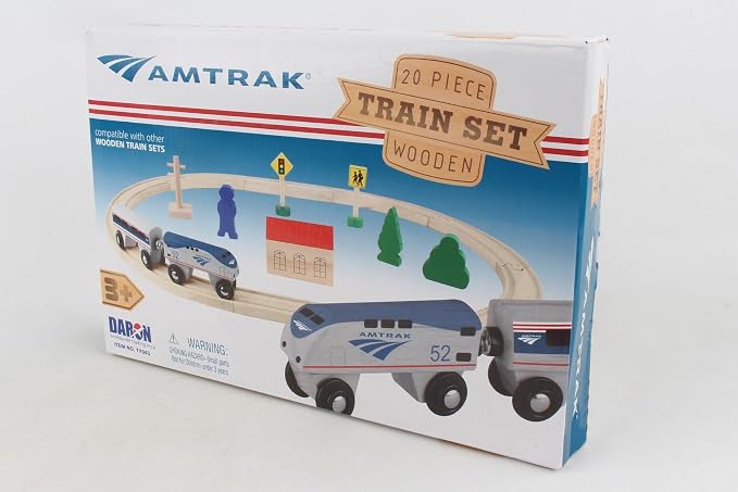 Daron Worldwide Trading Daron Amtrak Wooden Train Set (20 Piece)