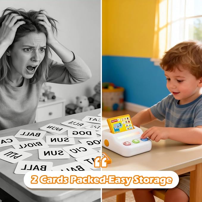 Learning Toys for Kids Ages 3-5, Educational Quiz Game with 800 Q&A Questions, Montessori Brain Training Activity, Autism Sensory Speech Therapy Gift for Preschool Boys Girls