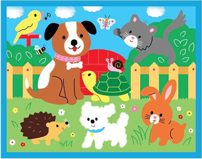 Mudpuppy Playful Pets – 12 Piece Puzzle with Reusable Zipper Pouch Featuring Colorful and Fun Illustrations of Pets Perfect for Easy Storage and Travel