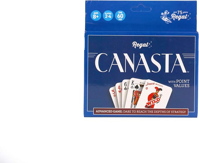 Regal Games Canasta Cards Set for Adults - Rummy Style 2-6 Player Card Games - Fun & Travel Playing Cards for Game Night (2 Decks, 54 Cards Each)