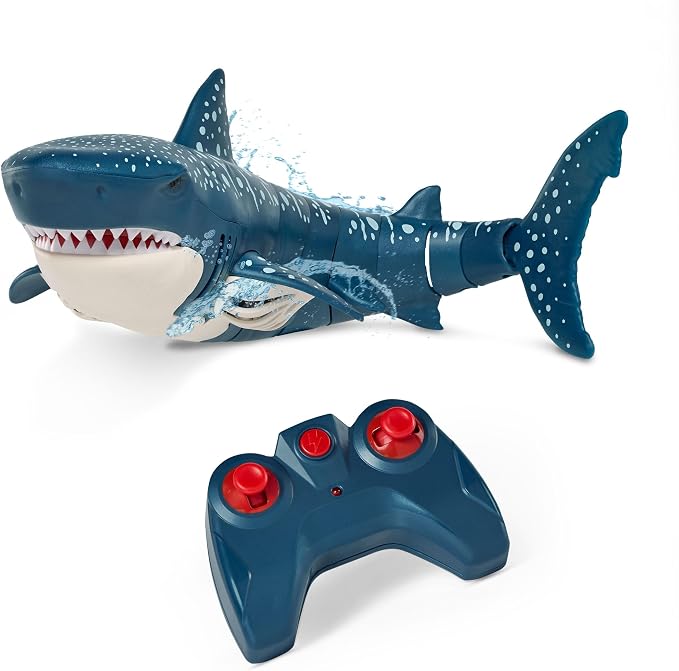 Terra by Battat - Remote Control Shark – Realistic Moving RC Whale Shark Toy for Water Play & Swimming Pools – Fun RC Pool Ocean Lake Toys for Kids – Battery-Operated Floating Toy - 3 Years +