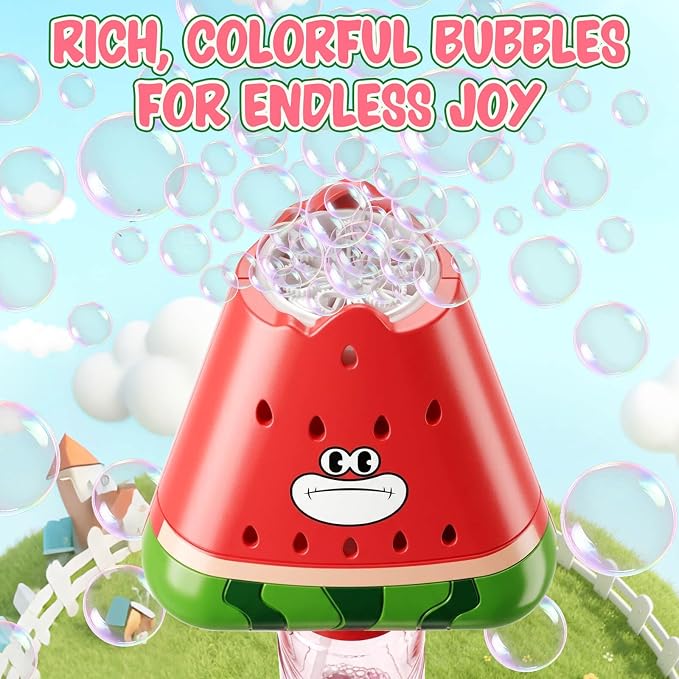 Aooess Bubble Wands for Kids Ages 3-5 Years Old: Automatic Bubble Machine for Kid, Light Up Bubble Wand Toddler Outdoor Toys, Summer Outdoor Party Birthday Gift for 3 4 5 6 7 8 Year Old Girls, Red