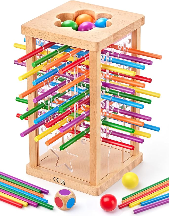 Montessori Wooden Board Game for Kids 4-6，Math Educational, Fine Motor Skills Toy for 3+ Year Olds Girls Boys, Classic Table Game for Family Night Gift for Boys and Girls