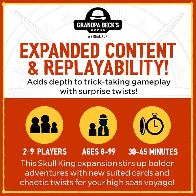 Grandpa Beck's Games Skull King - The Ultimate Pirate Trick Taking Card Game | Strategy Game for Friends, Family, Game Night | from The Creators of Cover Your Assets | 2-8 Players Ages 8+ (Expansion)