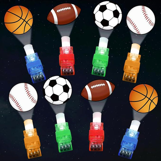 36 PCS Sport Party Favors Soccer LED Light Up Finger Lights, Glow in the Dark Football Basketball Baseball Party Finger Flashlight Bulk for Sport Goodie Treat Bag Stuffers Game Birthday Party Supplies
