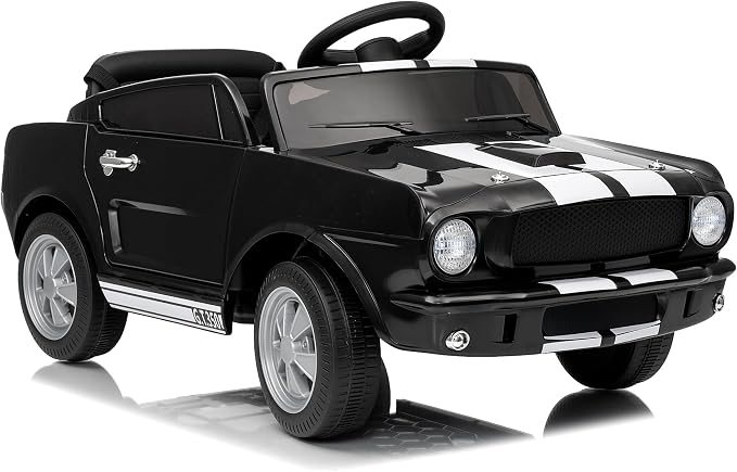 Garvee Ride on Licensed Shelby GT350, 12V Ride on Toys for Toddlers with Remote Control, Licensed Ford Shelby Kids Electric Vehicle with Safety Belt, 2 Speeds, Headlight, Upgraded Panel, Black