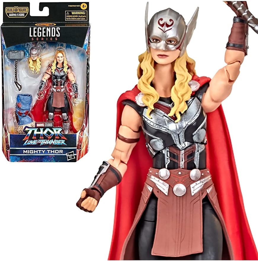 Marvel Legends Series Thor: Love and Thunder Mighty Thor Action Figure 6-inch Collectible Toy, 4 Accessories, 1 Build-A-Figure Part