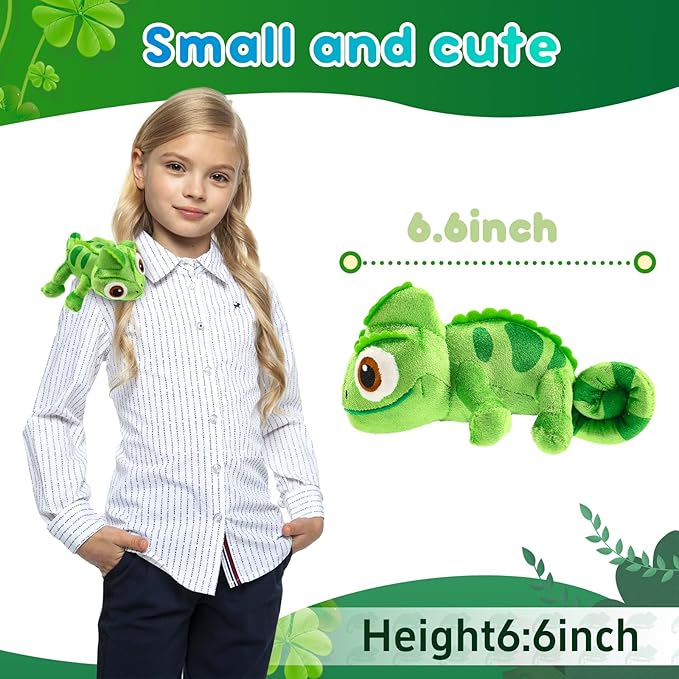 Chameleon Plush Dolls，Girls and Children Chameleon Shoulder Plush，Lizard Cosplay Props Merch Gifts for Women Adults Green