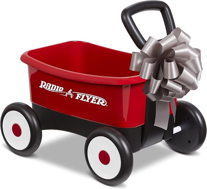 Radio Flyer Push & Pull Walker Wagon, Red, for Kids 1-4 Years Old, Locking Handle for Stability, Baby Push Walker Converts to Pull Wagon, for Indoor & Outdoor Play, Amazon Exclusive