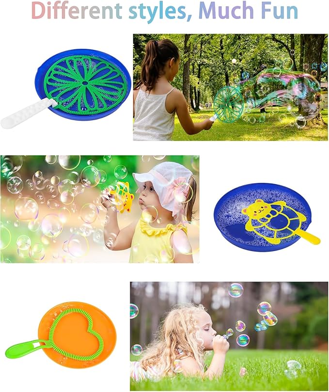 Big Bubble Wands Set, Big Bubbles Wand Toy Sets with Tray Bulk Funny Large Bubble Making Toys for Kids Adult Summer Outdoor Playtime Activity Party Favors Gifts Birthday Games, 25Pcs