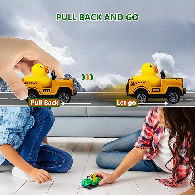 12 Pack Movable Rubber Ducks for Jeep Ducking, Pull Back Duck for Jeep Ducking, 2.9 Inch Suitable Size, Unique Rubber Ducks for Drivers