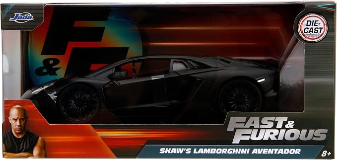 Jada Fast & Furious Shaw's Lamborghini Aventador SV – Die-Cast Vehicle, Opening Doors, Hood & Trunk, 1:24 Scale