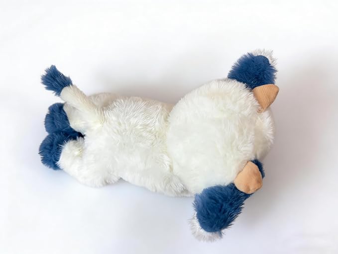 YUKOUQIAN Cute Cow Plush Stuffed Animal Doll Toy 10 inch for Girls Boys (pa Cow Blue)