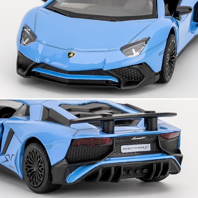 TGRCM-CZ 1/36 Scale Lamborghini Aventador LP700-4 Casting Car Model, Zinc Alloy Toy Car for Kids, Pull Back Vehicles Toy Car for Toddlers Kids Boys Girls Gift (Blue)